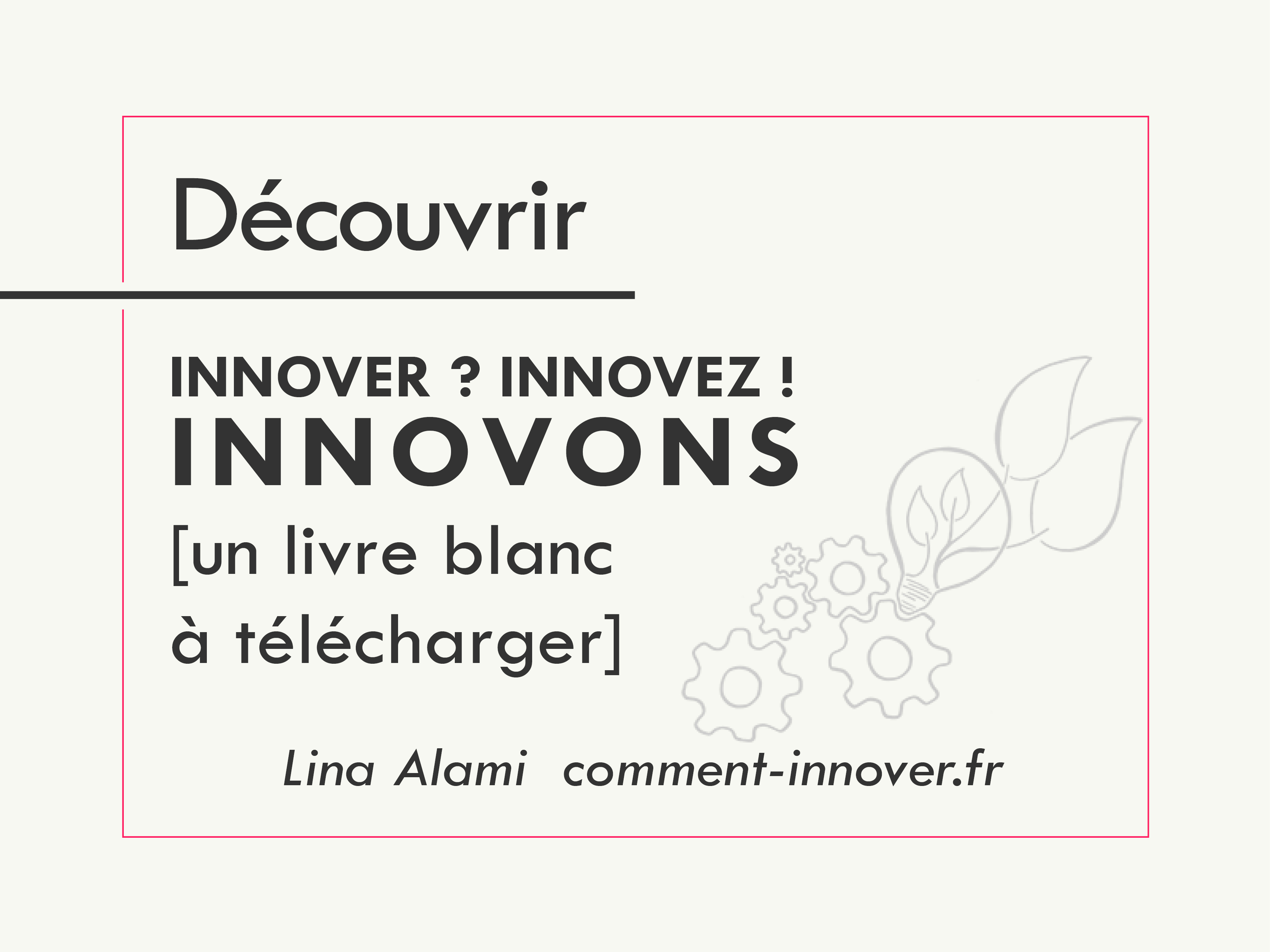 livre blanc : comment innover, qu'est ce que l'innovation - Lina Alami